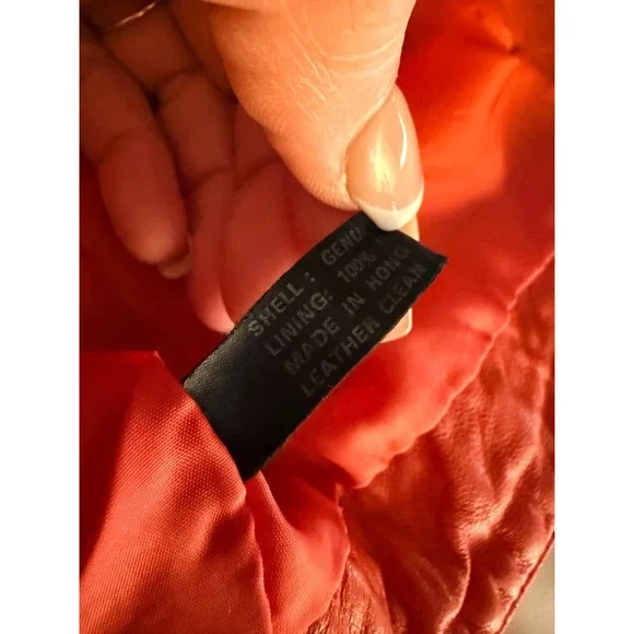 VTG North Beach Leather Women's Size Small 5/6 Cropped Red Fringe Leather Jacket - Picture 14 of 14